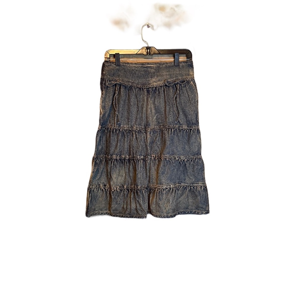 dELiA*s Blue Tiered Midi Skirt